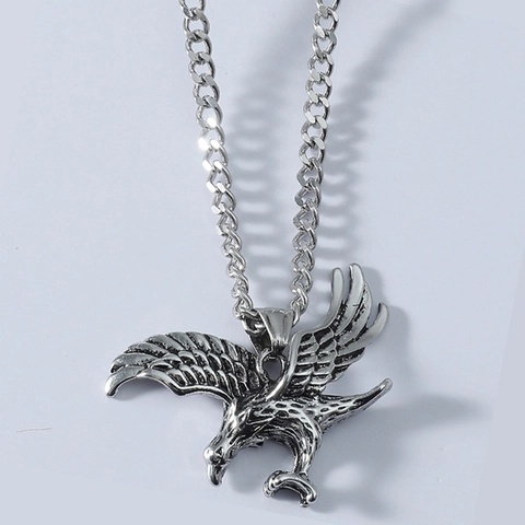 Adelaar Hanger Ketting Roestvrij Staal Vleugels Retro Gothic Sieraden Voor Mannen Met Cubaanse Ketting