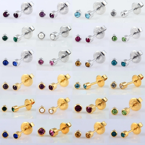 Professional Ear Piercing Gun Tool With Stainless Steel Stud Earrings Sterile Safety Painless Body Piercing Zircon Birthstone