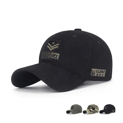 Militärstil Baumwolle Baseballkappe Mit Air Force Stickerei Verstellbarer Taktischer Outdoor Sonnenhut Für Herren Damen