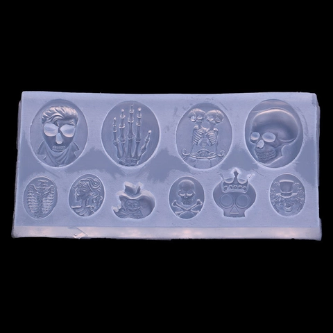 Stampo Silicone Halloween Bara Scheletro Fantasma Forme Per Cottura Torta Fondente DIY Resina Epossidica Artigianato Gotico Decoro