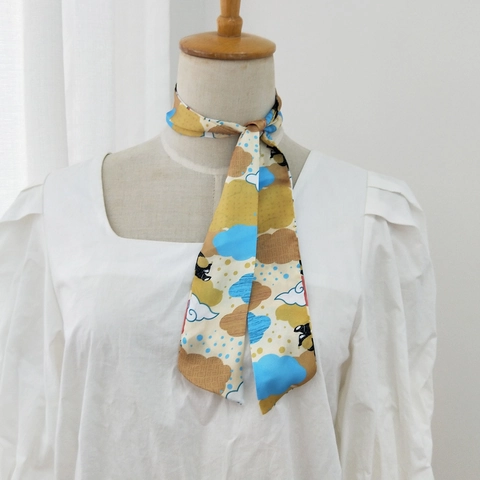 Skinny Scarf Satin Texture Printed Twilly Hair Tie Bag Handle Ribbon Decor Women Neck Scarf Fashion