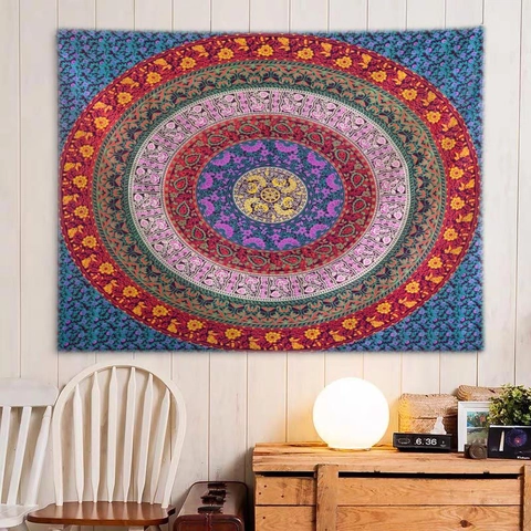 Tapiz De Mandala Para Colgar En La Pared Tela De Poliéster Estilo Bohemio Étnico Buda Yoga Fondo Para Dormitorio Sala De Estar Decoración