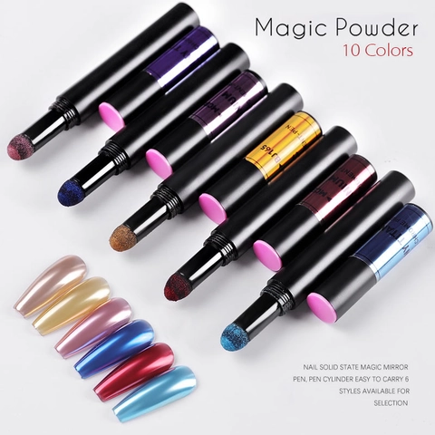 Magischer Luftkissen Nagelpuder Stift Chrom Spiegel Effekt Metallisches Pigment Holografisches Maniküre Werkzeug