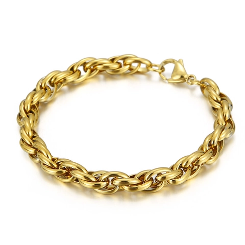 Pulsera De Cadena Para Hombre De Acero Inoxidable Doble Eslabón Cuerda Curb Streetwear Punk Estilo Industrial Accesorio Con Cierre De Langosta