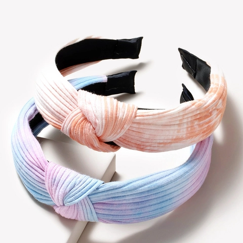 Ρετρό Δεμένη Στέκα Μαλλιών Tie Dye Φαρδύ Ύφασμα Διαβαθμισμένο Χρώμα Αξεσουάρ Μαλλιών Για Γυναίκες Κορίτσια