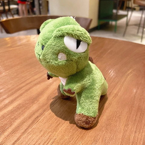 Cute Green Dinosaur Plush Keychain Cartoon Doll Bag Pendant Soft Stuffed Animal Toy Backpack Charm For Kids
