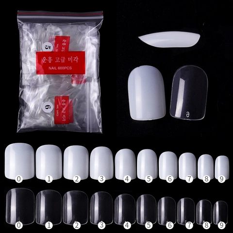Kurze Falsche Nagelspitzen Quadratisch Vollabdeckung Transparent Naturfarben Künstliches Maniküre Werkzeug Für Damen DIY