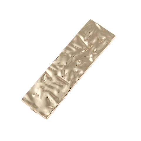 Pinzas Para El Cabello De Aleación Texturizada Pasador Rectangular Martillado De Pato Tocado Geométrico Minimalista