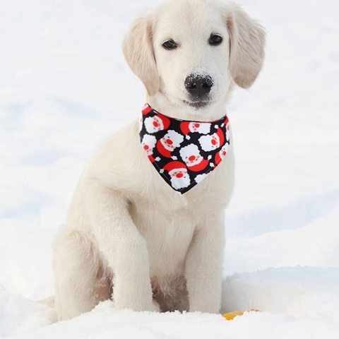 Weihnachten Haustier Halstuch Polyester Dreieckstuch Weihnachtsmann Rentier Schneeflocken Muster Feiertagsdeko Für Hunde Katzen