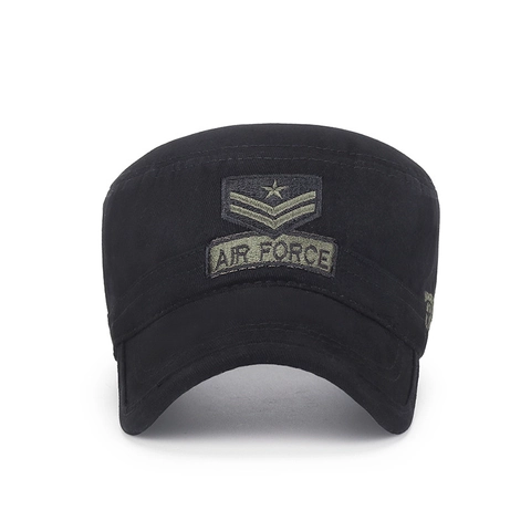 Vintage Cotton Cadet Cap Military Hat Flat Top Adjustable For Men And Women Breathable Canvas Army Style Outdoor Sun Hat
