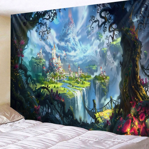 Tapiz De Pared Arte Abstracto Paisaje Galaxia Tela De Poliéster Paño De Fondo Decorativo Para Dormitorio Sala De Estar Dormitorio