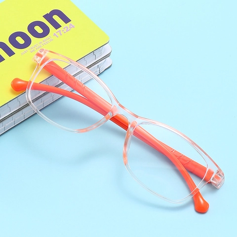 Kids Anti Blue Light Glasses Frames PC Lightweight Flexible Square Eyewear Jelly Colors Eye Protection For Boys Girls