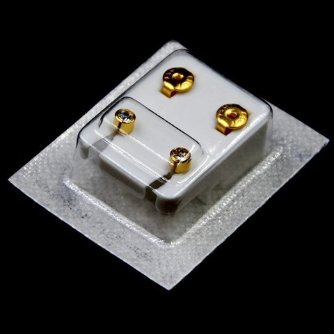 Orecchini A Lobo Con Pietra Portafortuna Placcati Oro 24K Acciaio Inossidabile Con Strass Ceco Sterili Per Donne