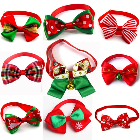 Papillon Di Natale Per Animali Con Campanellino Dorato Collare In Nastro Regolabile Per Gatti E Cani