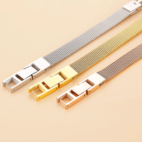 Elegante Bracciale In Acciaio Inossidabile Con Intarsio Di Conchiglia A Cuore Bracciale A Maglia Milanese Per Donna