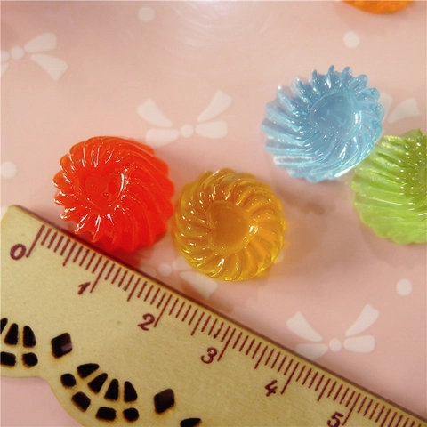 Bunte Harz Spiral Süßigkeiten Flatback Cabochons Für DIY Handyhülle Haarklammer Basteln Schmuck Zubehör