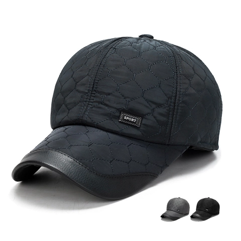 Gorra De Béisbol Acolchada De Invierno Para Hombre Con Orejeras Sombrero De Poliéster Cortavientos Deporte Ajustable