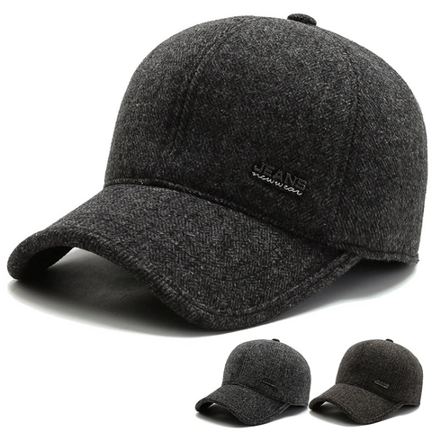 Cappello Da Baseball In Lana Invernale Da Uomo Con Protezione Per Le Orecchie Fodera In Pile Caldo Retro