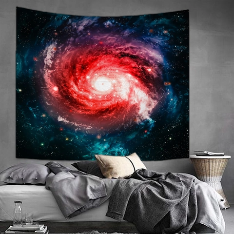Tapiz De Pared Galaxia Espacio Nebulosa Agujero Negro Cielo Estrellado Estético Poliéster Decoración Hogar Dormitorio