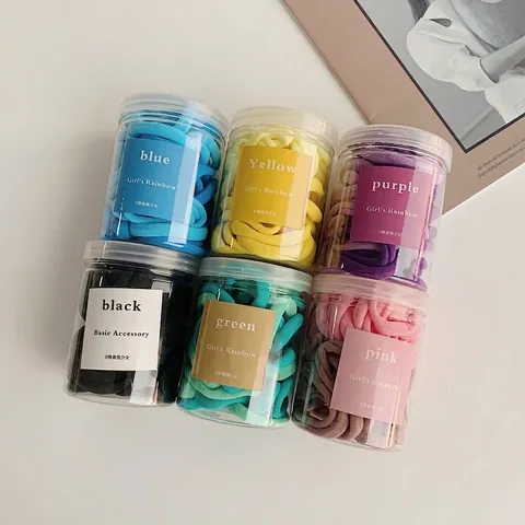 Seamless High Elastic Hair Ties Soft Fabric Hair Ropes Macaron Colorful Ponytail Holders Hairbands Women Girls Accessory
