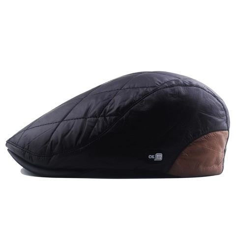 Berretto Imbottito Uomo Motivo Rombi Foderato Inverno Caldo Antivento Vintage British Cappello Newsboy Patchwork