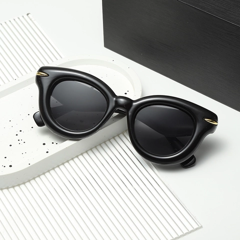 Women Fashion Large Round Frame Sunglasses UV400 Protection Candy Color Retro PC Frame Eyewear For Party Travel Daily Wear