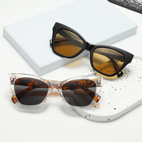 Retro Cat Eye Sunglasses UV400 Protection Square Plastic Frame Classic Elegant Eyewear For Women Men Holiday Travel