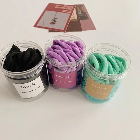 Seamless High Elastic Hair Ties Soft Fabric Hair Ropes Macaron Colorful Ponytail Holders Hairbands Women Girls Accessory