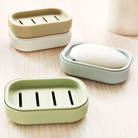 Soap Box Case Holder Double Layer Draining Detachable Portable PP Plastic Japanese Style Bathroom Accessories