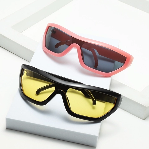 Y2K Oversized Sports Sunglasses UV400 One Piece Wrap Around Plastic PC Frame Outdoor Cycling For Unisex