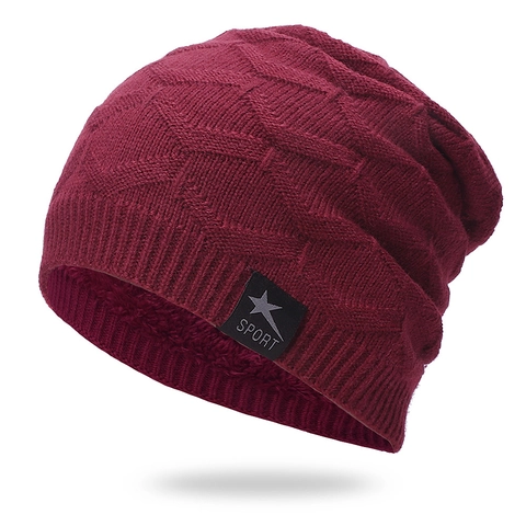 Berretto Beanie Invernale Acrilico Maglia Foderato In Pile Caldo Antivento Berretto Slouchy Per Uomo Donna SPORT Logo