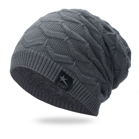 Berretto Beanie Invernale Acrilico Maglia Foderato In Pile Caldo Antivento Berretto Slouchy Per Uomo Donna SPORT Logo