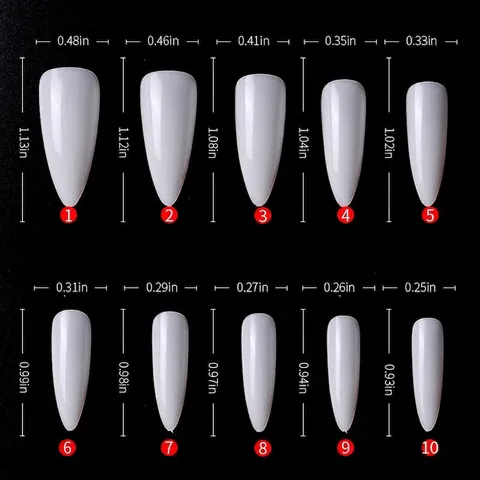 Stiletto Nagelspitzen Full Cover Ballerina Lang Wassertropfen Mandel Transparent Natur Falsche Nägel Maniküre DIY Damen