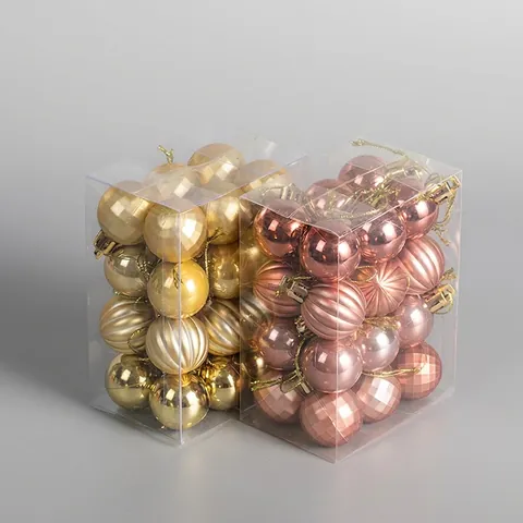 Weihnachtsbaumkugeln Elektroplattierter Kunststoff Hängende Kugeln Bunt Texturiert Für Feiertage Weihnachtsbaumschmuck Saisonales Ornament