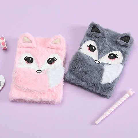 Carnet En Peluche Animal Dessin Animé Renard Lapin Couverture Douce En Fausse Fourrure Journal Intime Mignon Pour Enfants Filles Scolaire