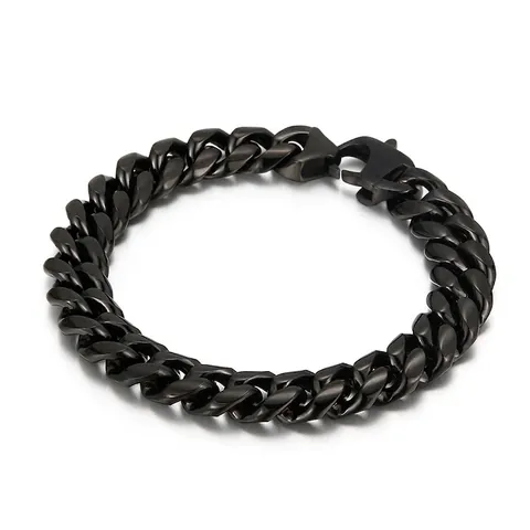 Pulsera De Cadena Cubana De Acero Inoxidable Para Hombre Estilo Hip Hop Punk Joyería Pulida Tendencia Regalo Simple