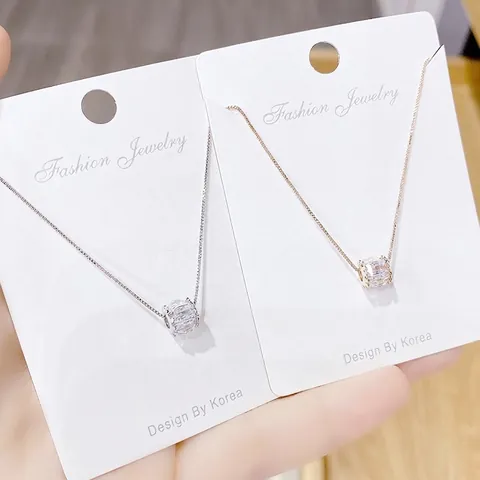 Collana con Ciondolo a Vita in Zirconia Micro Pavé Rame Placcato Oro Rosa Argento Catena a Clavicola Stile Coreano Gioielli Donna