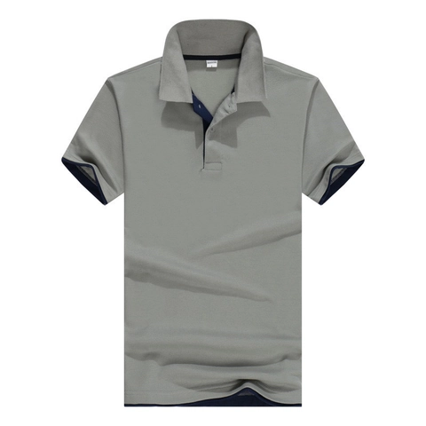 Polo Da Uomo A Maniche Corte In Misto Cotone Piqué Con Profili A Contrasto Colletto Rovesciato Top Casual Sport