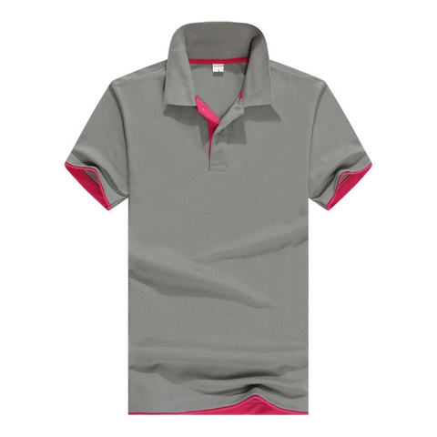 Polo Da Uomo A Maniche Corte In Misto Cotone Piqué Con Profili A Contrasto Colletto Rovesciato Top Casual Sport