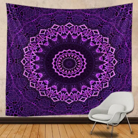 Mandala Tapestry Polyester Wall Hanging Bohemian Zen Yoga Meditation Art Blanket Decor For Bedroom Living Room
