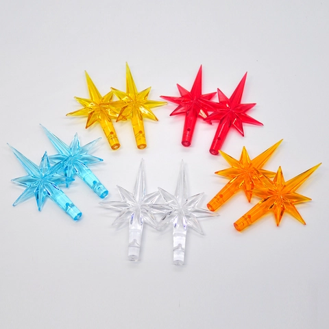 Estrella Para Cima De Árbol De Navidad Plástico Transparente Colorido Repuesto Para Árbol De Navidad De Cerámica Adorno Festivo