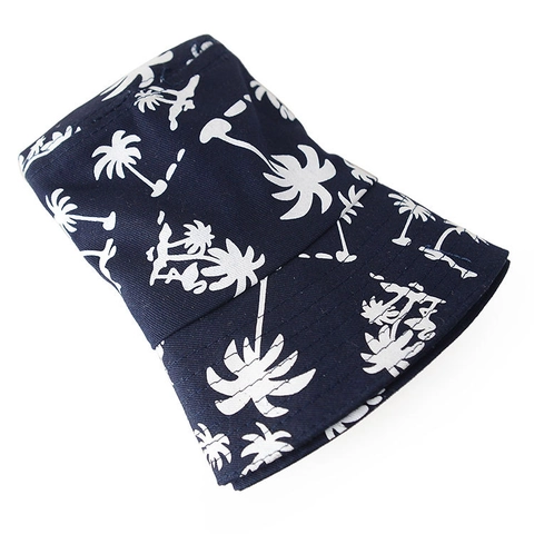 Cappello Da Pescatore In Cotone Unisex Tesa Larga Protezione Solare Pieghevole Estate Spiaggia Con Stampa Tropicale