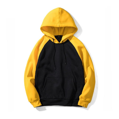 Ανδρικό Φούτερ Με Κουκούλα Fleece Επένδυση Color Block Ραγκλάν Μανίκι Πουλόβερ Χαλαρό Casual Χειμωνιάτικο Ζεστό Τσέπη Καγκουρό
