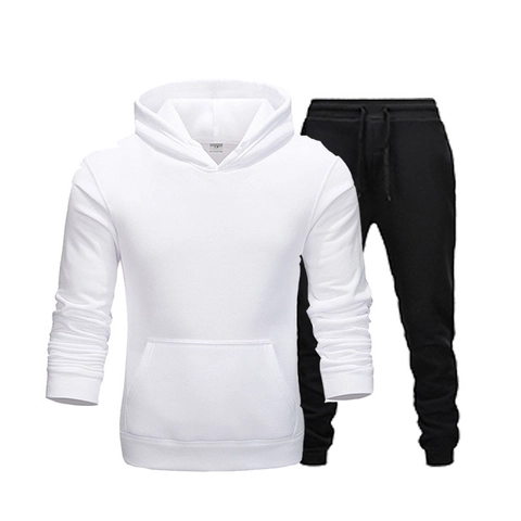 Atuendo Deportivo Casual Sudadera Con Capucha Y Pantalón Mezcla De Algodón Felpa Jersey De Manga Larga Unisex