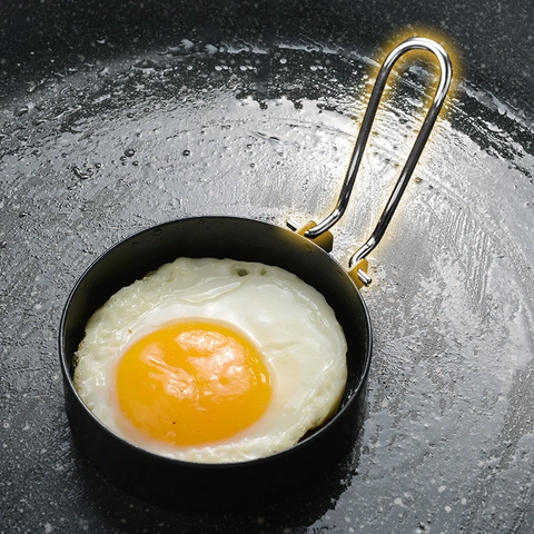 Non-Stick Stainless Steel Round Egg Ring Set With Foldable Silicone Handle For Mcmuffin Burger Patties Kitchen Cooking Mold
