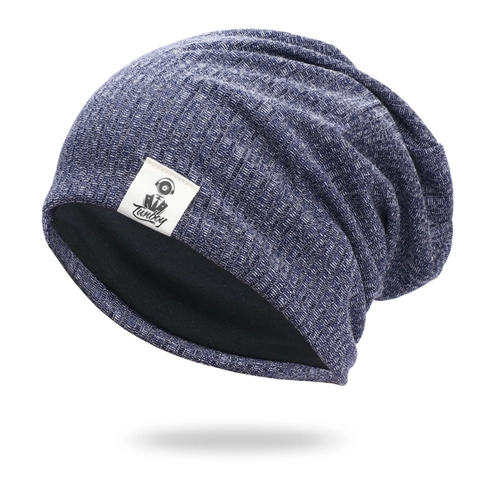 Berretto Beanie Maglia Acrilico Fodera Calda Hip Hop Streetwear Unisex Berretto Invernale Con Patch Logo Grafico