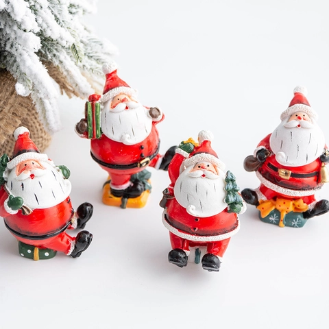 Ornamenti Natalizi In Miniatura Statuine Di Babbo Natale E Pupazzo Di Neve In Resina Decorazione Da Scrivania Micro Paesaggio