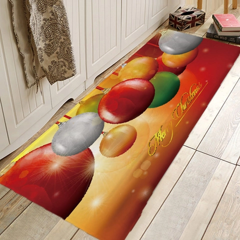 Tappetino Pavimento Natale Flanella Assorbente Antiscivolo Tappeto Porta Per Cucina Bagno Soggiorno Decorazione Festiva Casa