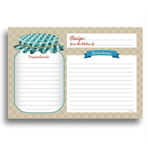 Recipe Cards Double Sided Cardstock Kitchen Organization Floral Gingham Design Note Cards For Cooking Recording Gift