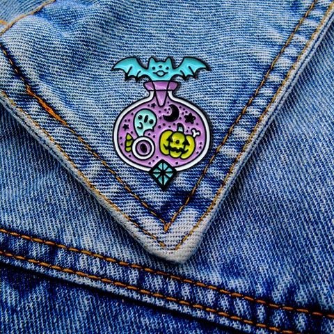 Broche En Émail Épingle Alliage Drôle Dessin Animé Gothique Punk Halloween Badge Pour Vestes Sacs À Dos Vêtements Décoration